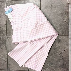 Ann Taylor Cropped Lilac Gingham pants